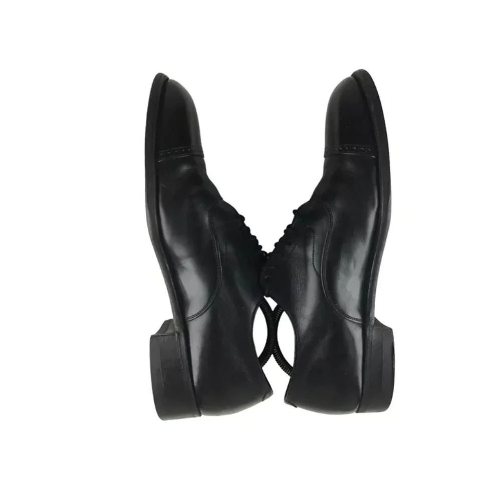 Weyenburg Mens Black Silk Comfort Leather Cap Toe Oxford Shoes‎ Size US 10.5 C